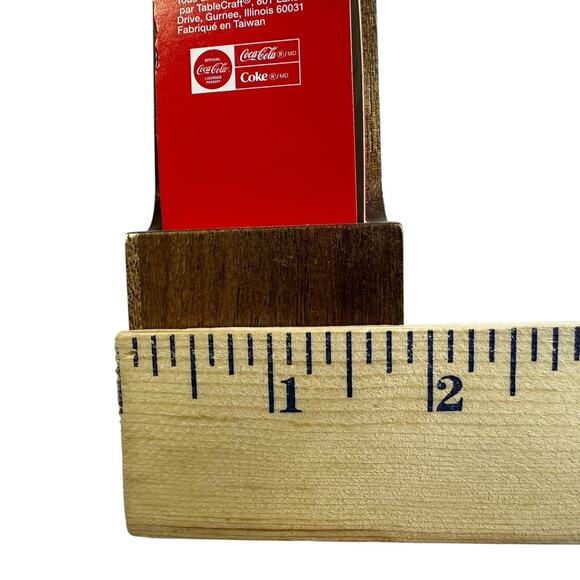 Coca-Cola Bottle Shaped Salt And Pepper Shaker Set With Wood Crate New - Picture 6 of 6